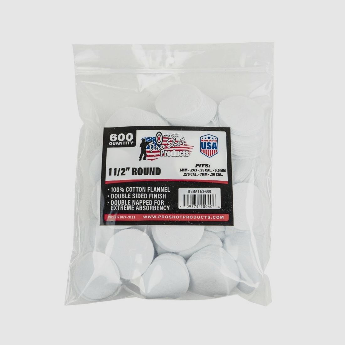 600 Patches 1 1/2" Rund 6mm-.30