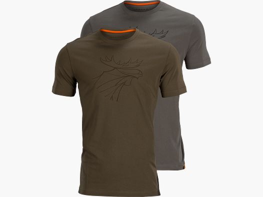 Härkila Graphic T-Shirt 2-Pack Willow Green/ Grey