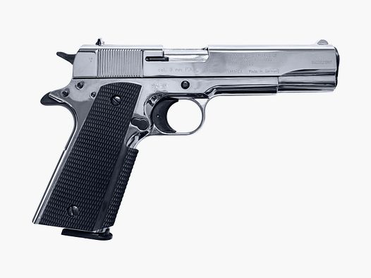 Colt Government 1911 A1 chrome blank firing pistol 9mm P.A.K. - NEW