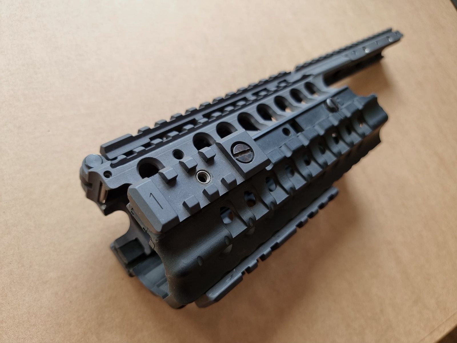 *RARA* A.R.M.S. - Sistema de riel #50-C con miras de gas plegables #41-BL y miras traseras #40-L - AR15 de los 2000