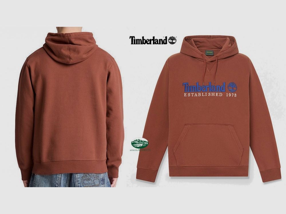 TIMBERLAND Sweat-shirt avec logo Established 1973 brodé en bordeaux vintage