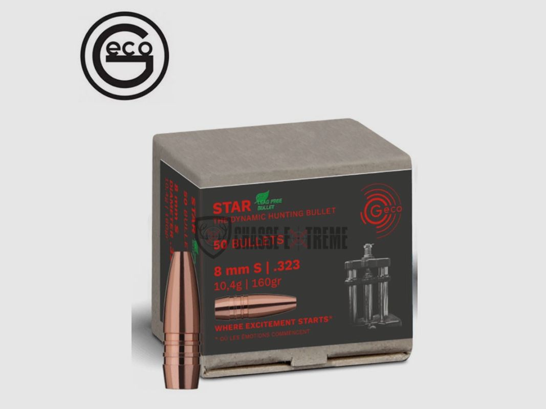 50 Proiettili GECO cal 8mm 160gr Star