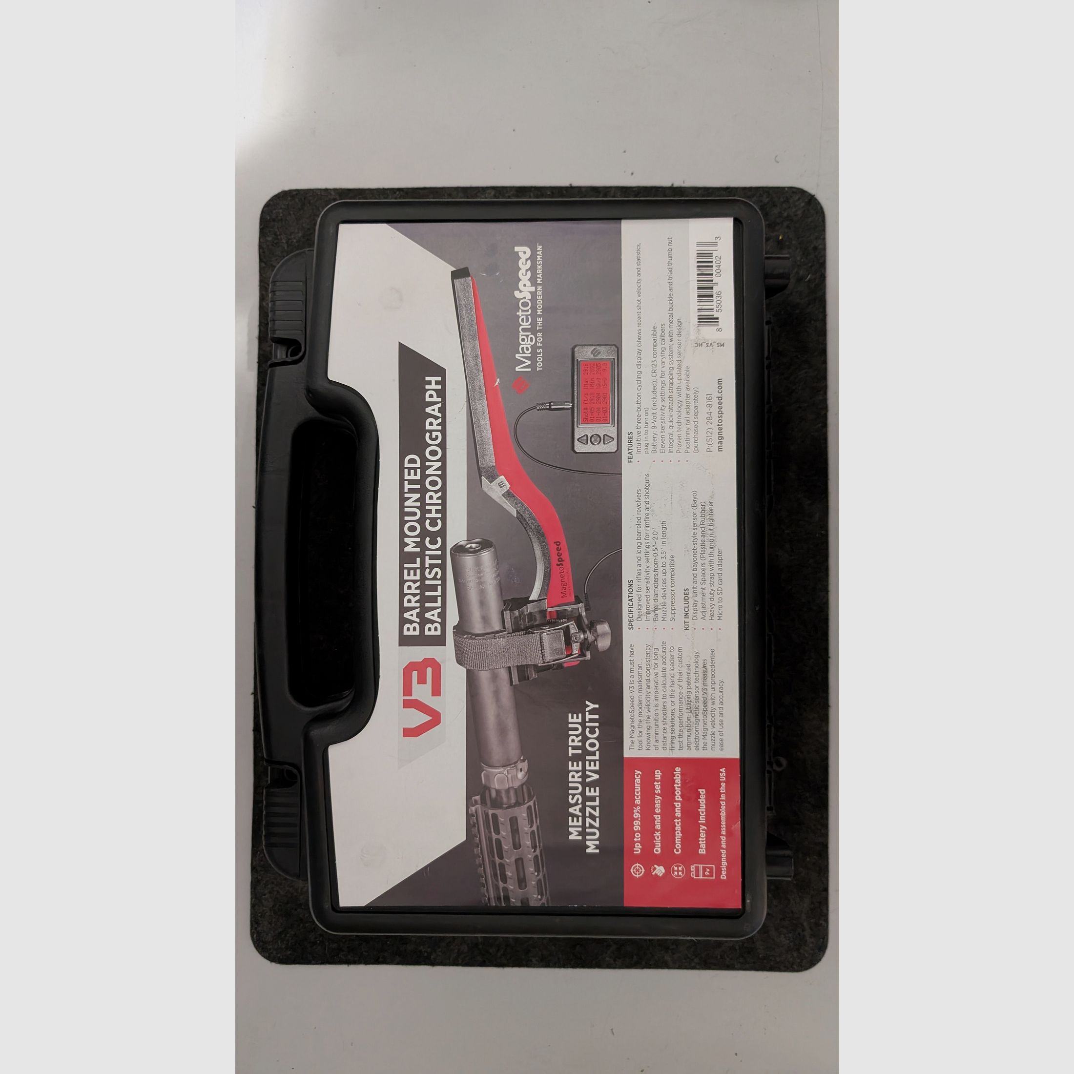 Snelheidsmeter Magnetospeed V3 met koffer Chronograaf