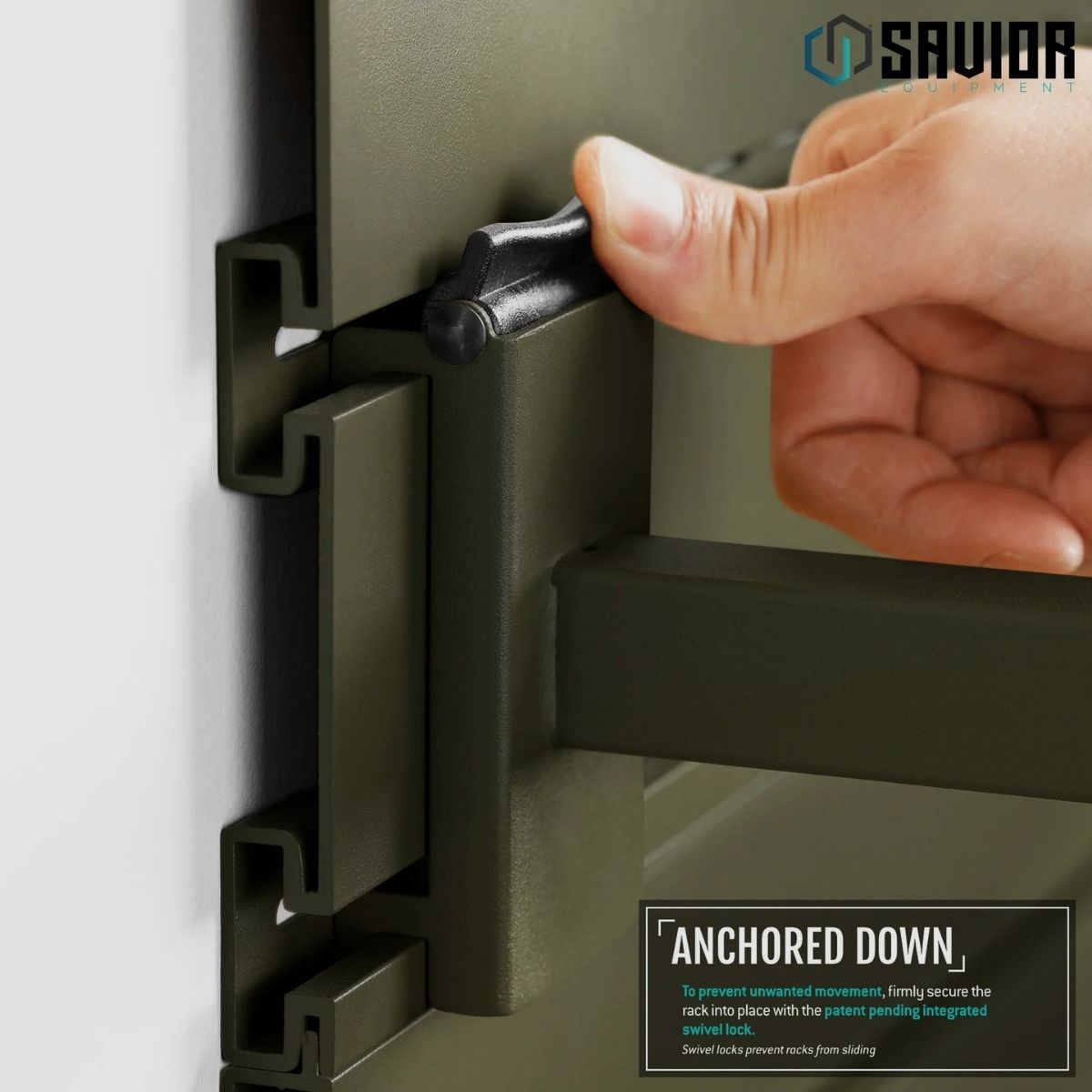 Savior – Wandhalterung für taktische Gürtel – Wall Rack System – Grün – WRS-ACC-BELT-OG, Bild 5 von 5