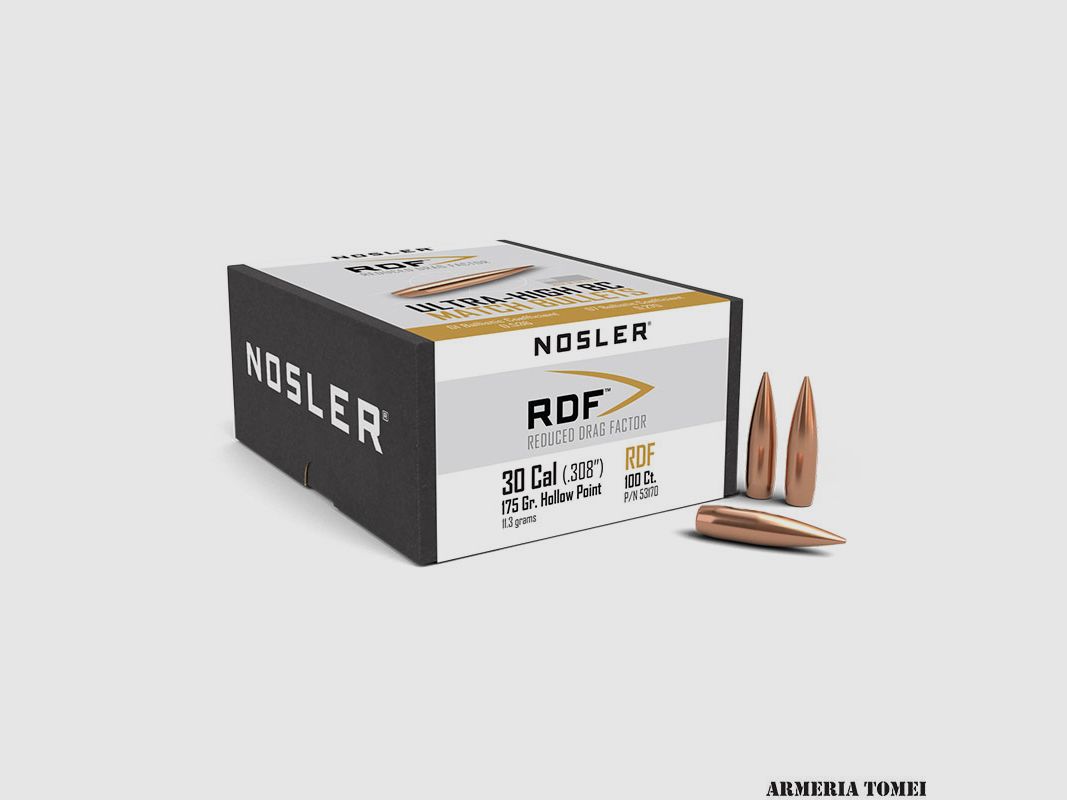 WIEDERAUFLADUNGSGESCHOSSE – NOSLER – RDF 30 Kal. (.308″) 175gr (11,3 Gramm) HPBT (100 STK)