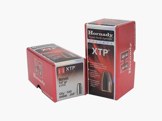 Hornady BULLETS 9MM/.355 147GR HP/XTP – 100 Stk.