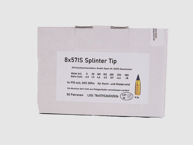 Geschoss-Manufaktur 8x57IS Splinter Tip 8,2g, Bild 1 von 2