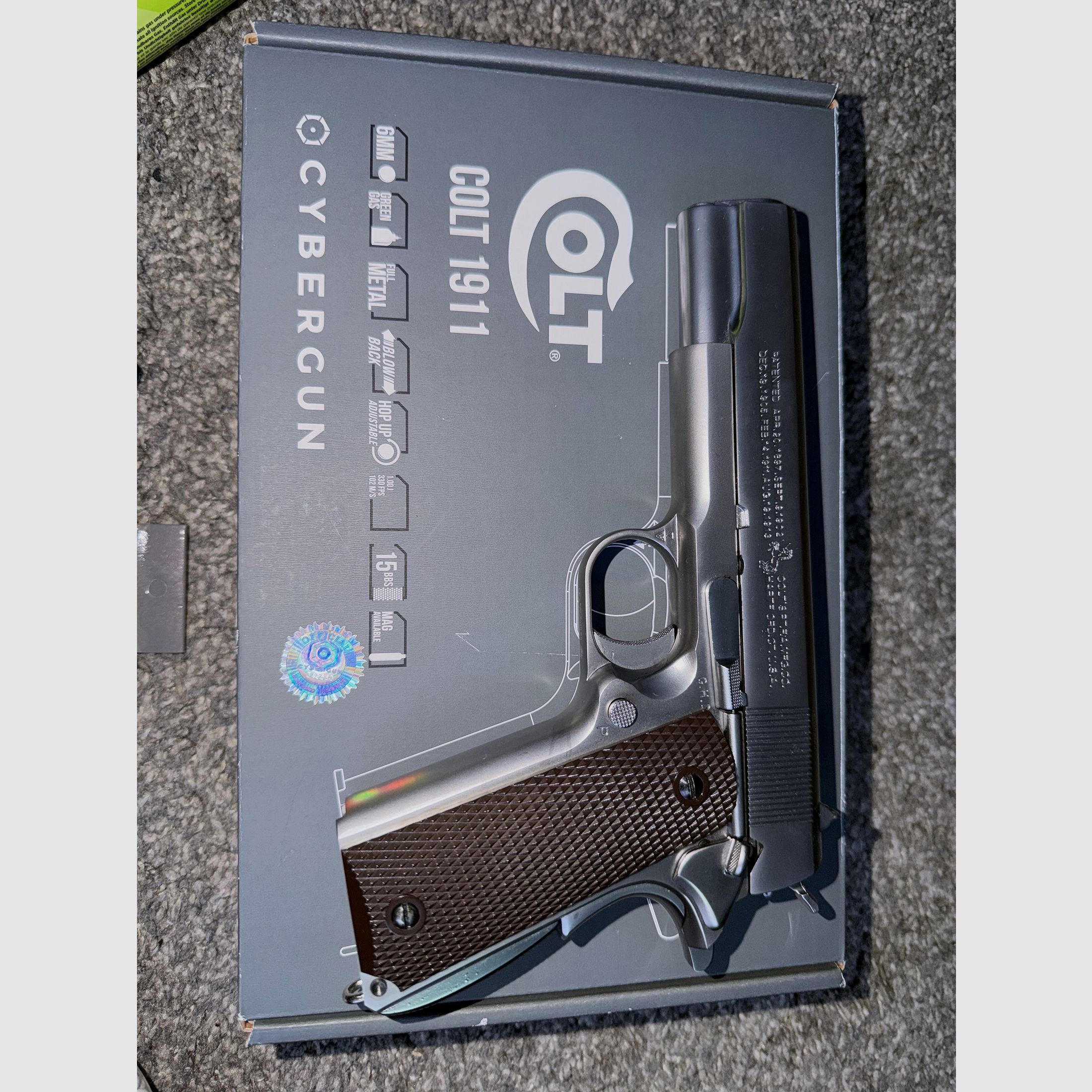 Cybergun / AWC Colt 1911A1 Vollmetall GBB 6mm BB silber