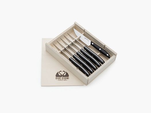 Due Cigni - Set van 6 American steak "Serie 1896" zwart POM
