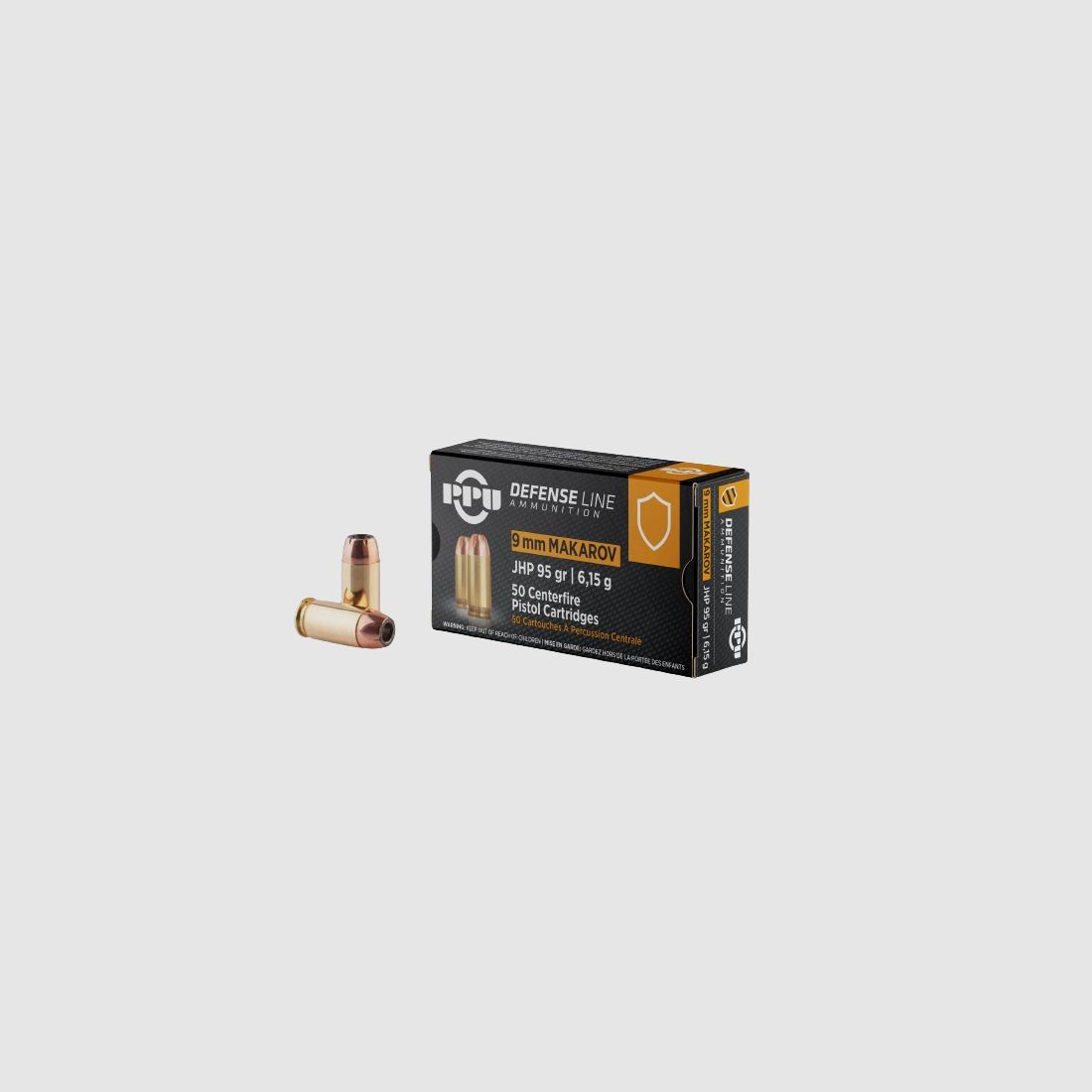 PPU 9MM MAKAROV - 9X18 - 6,15G./95 GRS. - JHP - 50 SCHUSS