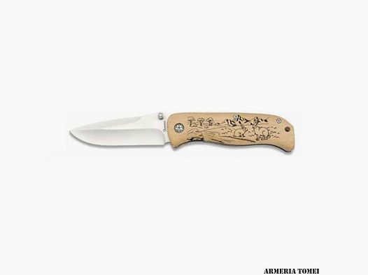 ALBAINOX – FALTMESSER HOLZGRIFF MIT GRAVUR HASE