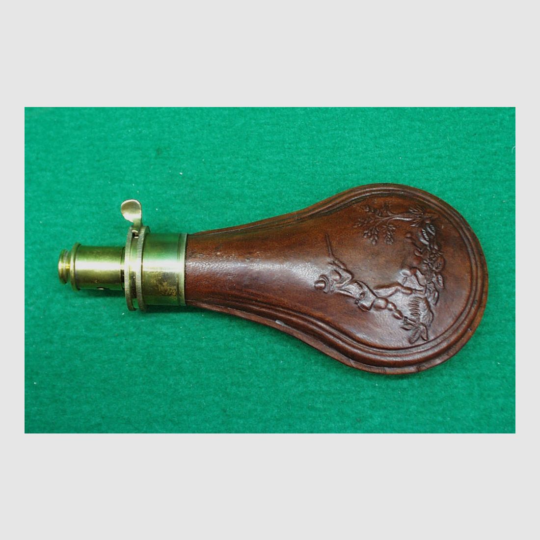 Indien Pulverflasche, Leder (Jäger)