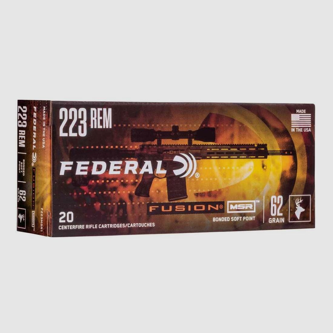 .223 Rem. Fusion MSR 62 grs. Munitions Federal