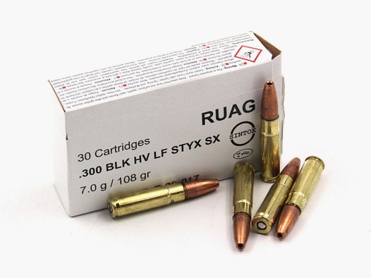 Ruag 300 Blackout HV STYX Syntox, FMJ, 7g 108gr., 30 Stk.