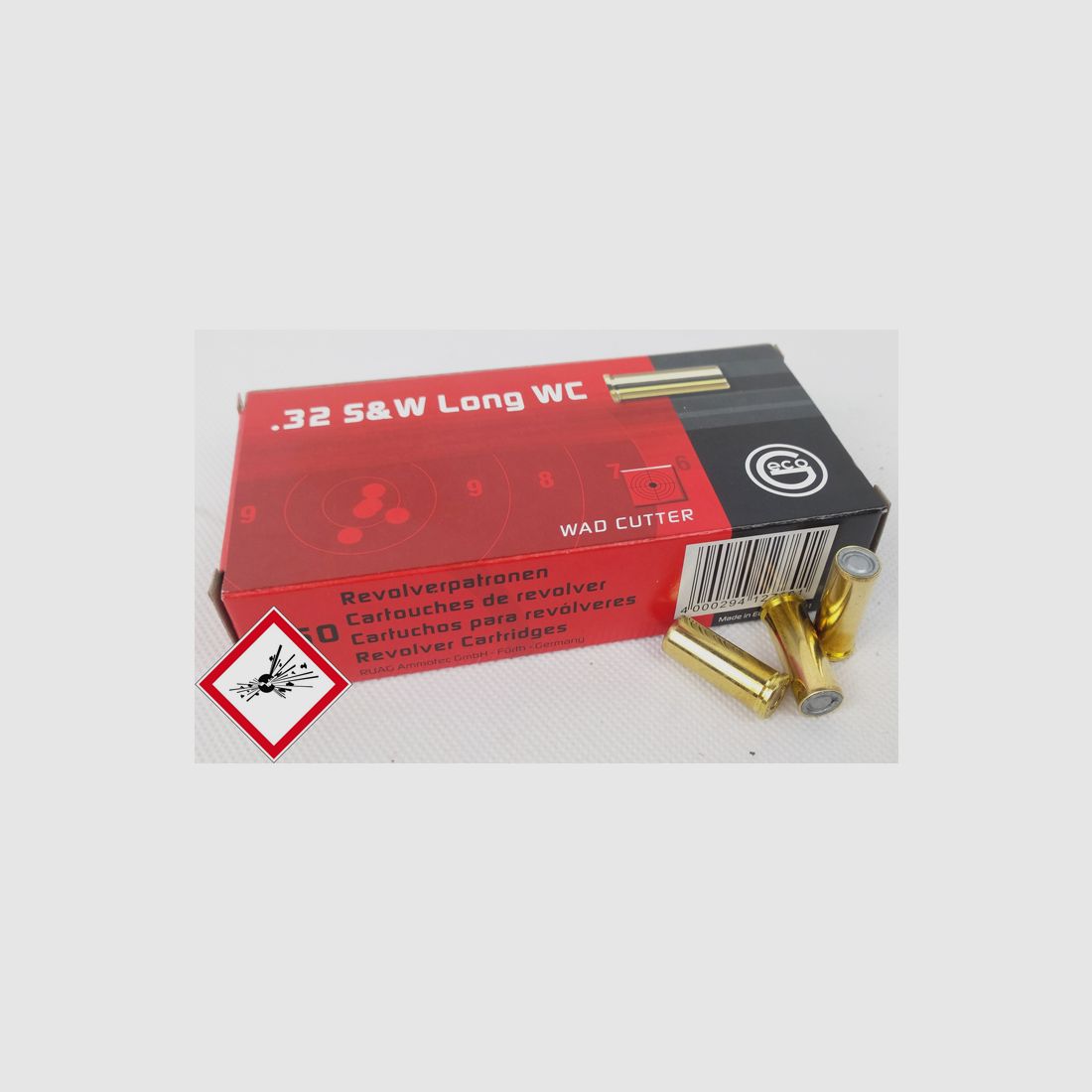 Geco Revolverpatrone .32 S&W long WC 100 grs.