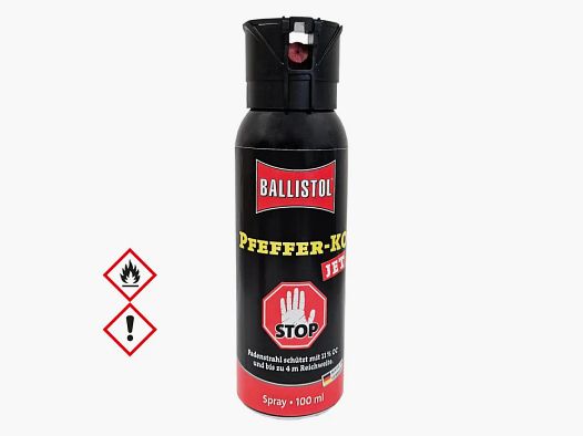 Spray al peperoncino K.O. JET getto diretto – 100ml - 11 % OC / 2,5 Mio.Scoville