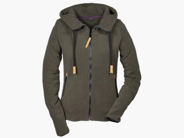 Chaqueta de forro polar para damas con capucha