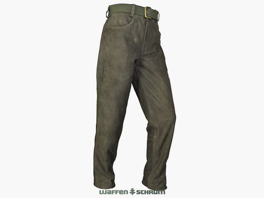 Hubertus Lederhose Schmalreh Dunkel-oliv