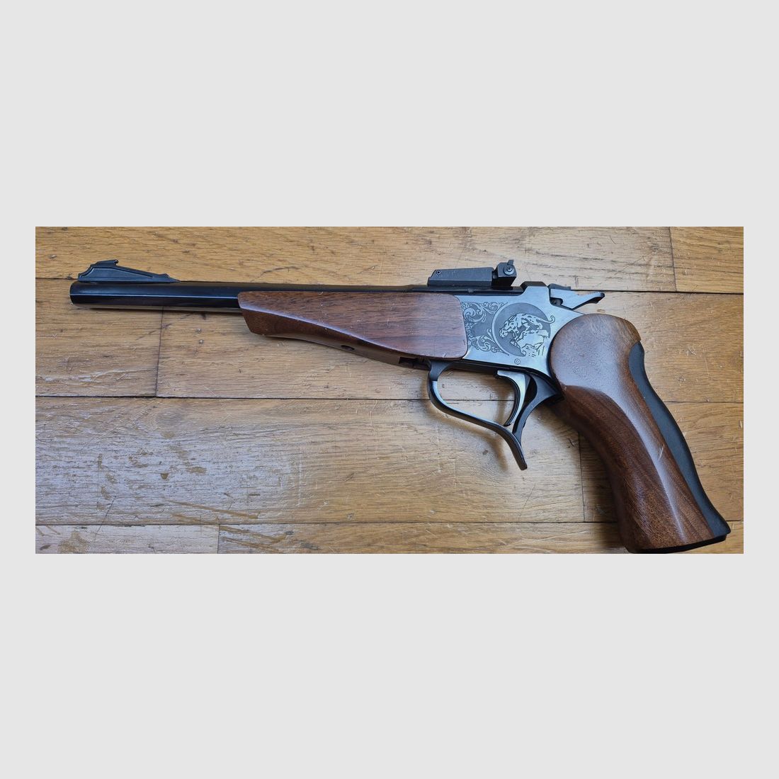 Mooie Thompson Center Pistol – Model Contender – Loop van 10 inch – Kaliber 22LR – Rochester Arms uit 1988 – Mooie houtsoorten – Prachtige loop – Uitstekende mechanica – Zeer goede staat, afbeelding 21 van 27