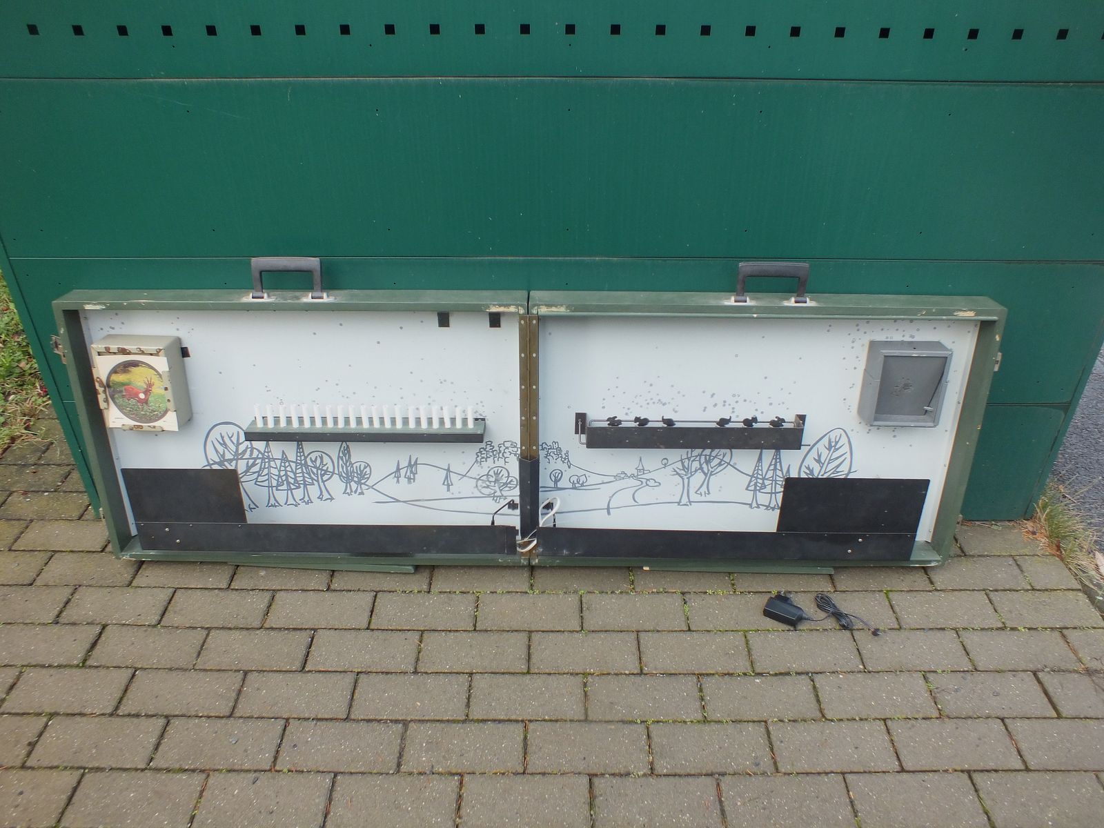 Schießbude, Schießkoffer, mit laufender Scheibe, DDR extrem selten!