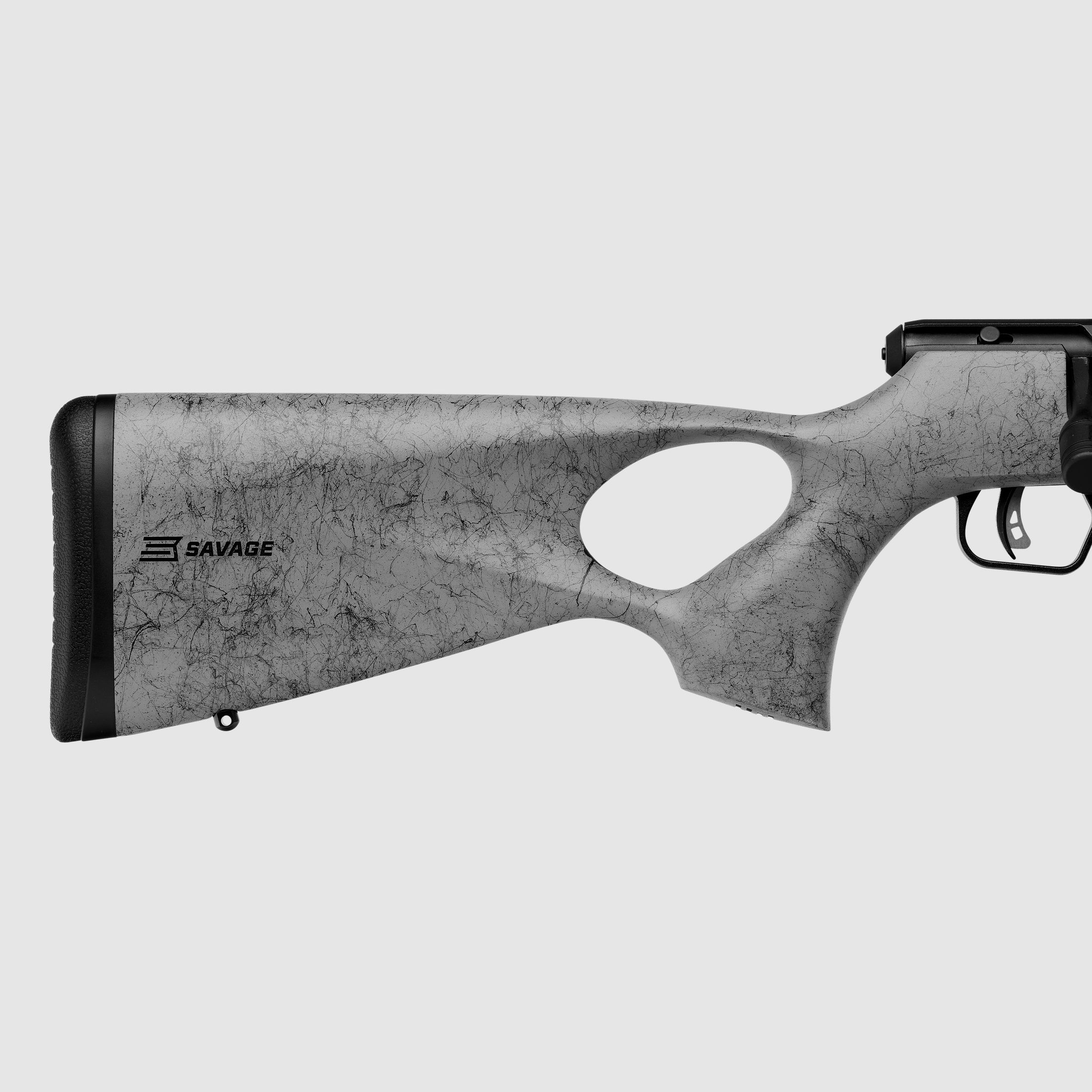 Savage B22 Timberlite with hole stock In stock