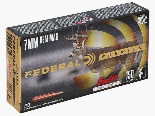 Büchsenmunition FEDERAL Swift Scirocco II – 7mm Rem. Mag. – 150 grains
