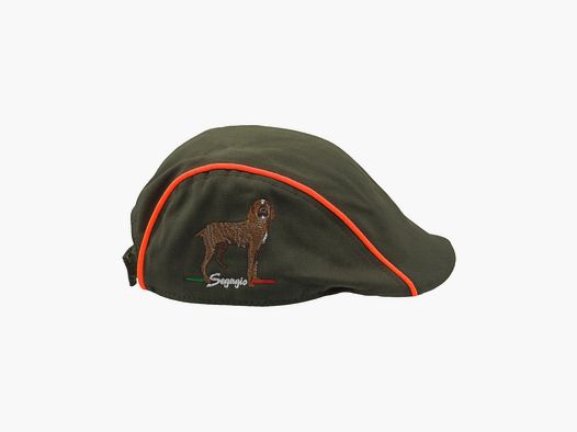 Green cap with fluorescent orange insert and Segugio Maremmano embroidery