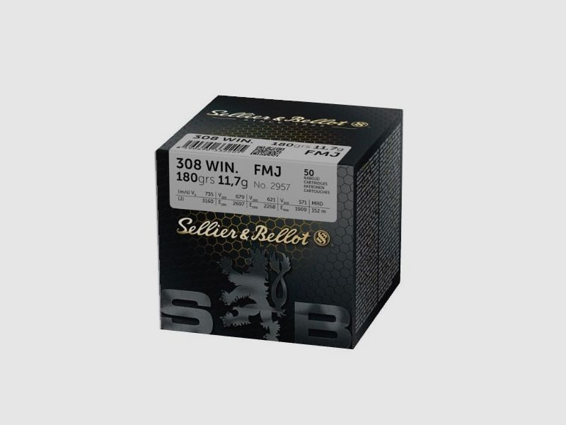.308 Win. Sellier & Bellot FMJ 180grs., Bild 1 von 2
