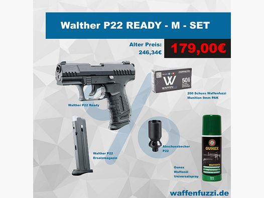 Walther P22 Ready "M" Schreckschuss Set Kaliber 9mm PAK