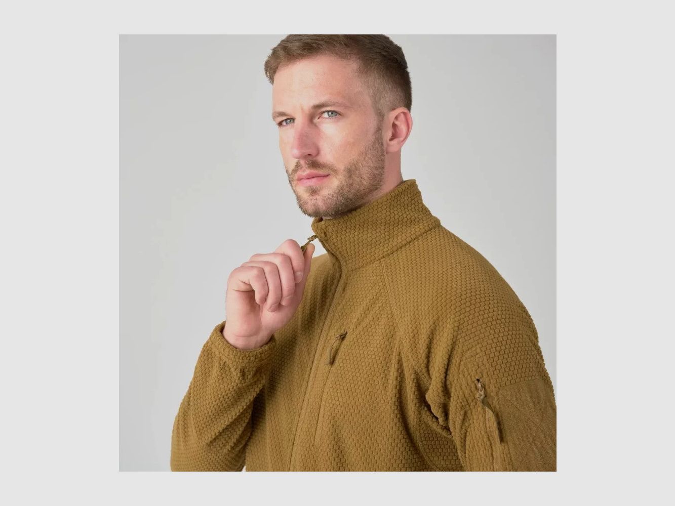 Alpha Tactical Grid-Fleecejacke in Coyote, Bild 3 von 10