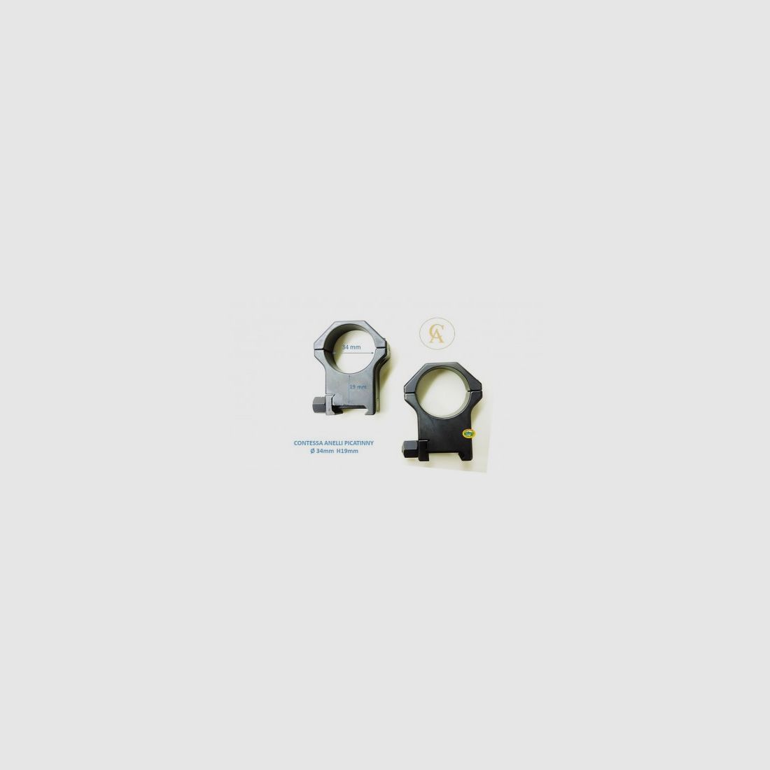 CONTESSA Picatinny-Ringe Durchmesser 34 mm H19 mm