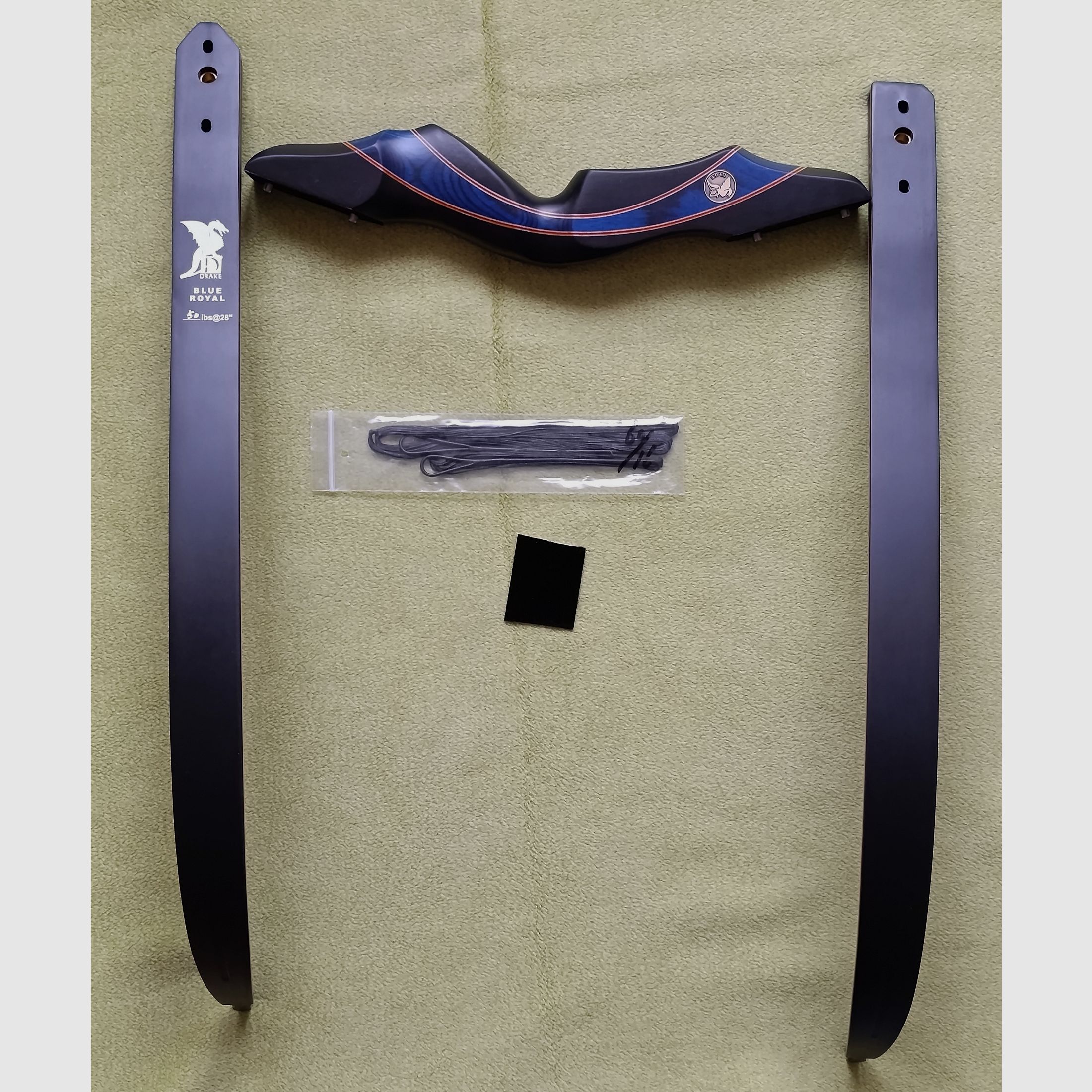 Drake Archery Elite Blue Royal 60 Zoll 50 lbs RH Take Down Recurvebogen