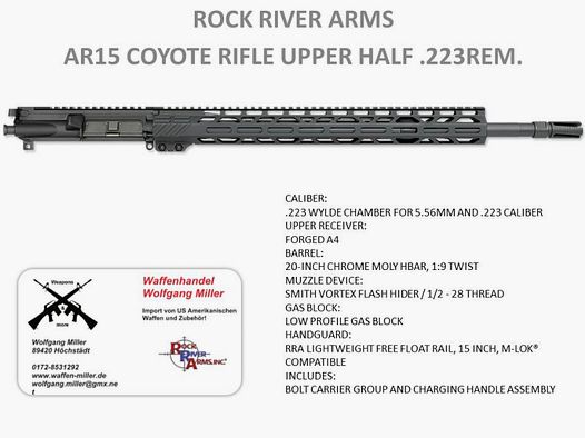 Wechselsystem AR15 M16 COYOTE RIFLE UPPER Rock River Arms. 223Rem Hera, Oberland Arms, Schmeisser