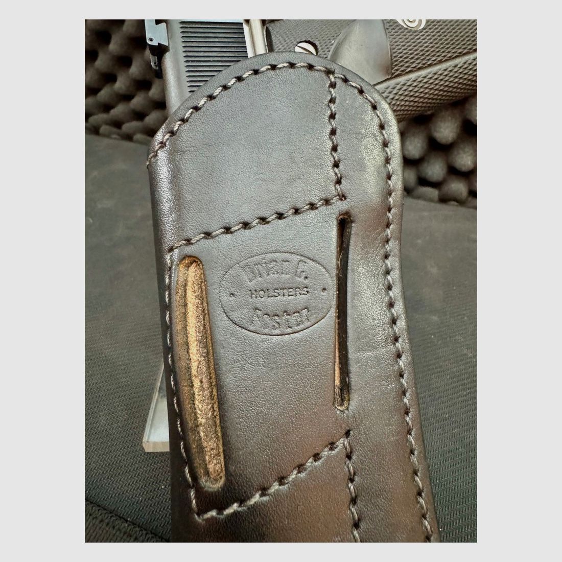 Brian C. Foster belt holster, quick-draw holster, CZ75, 1911, pistols without rail.