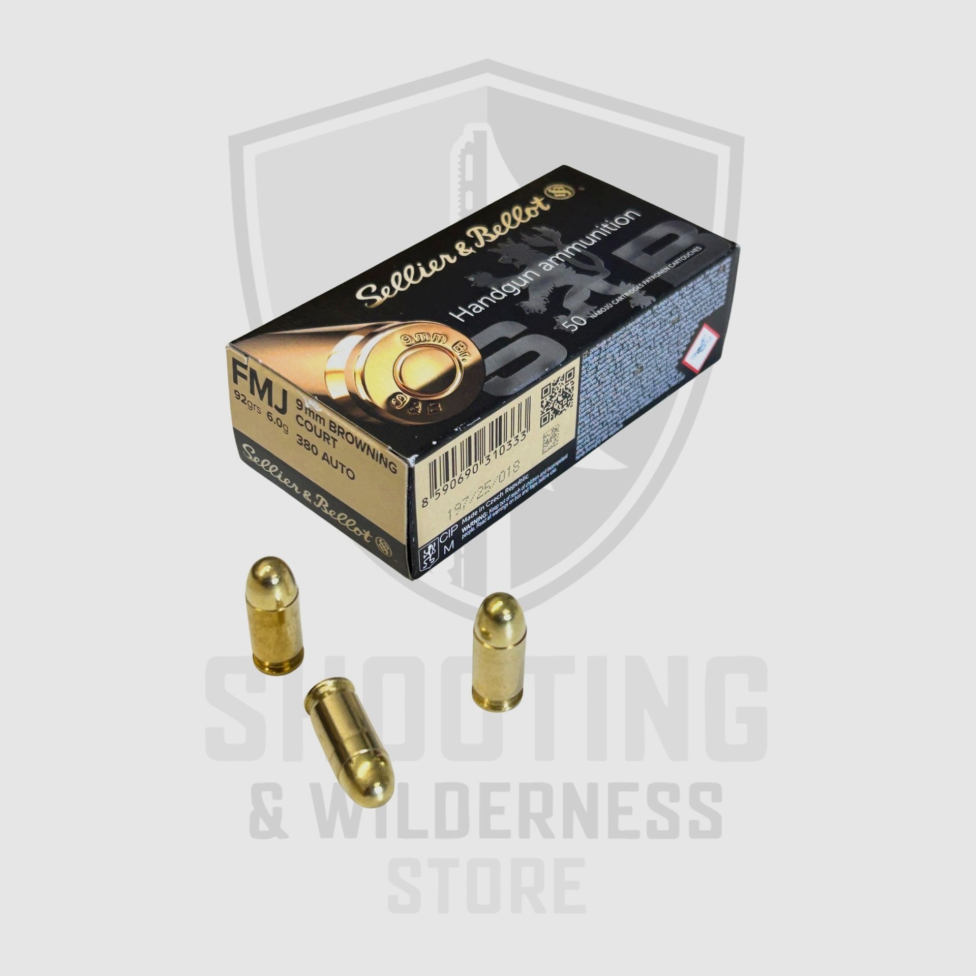 Sellier & Bellot 9mm kurz / .380 Auto 92gr/6g 50 Schuss, Bild 1 von 2