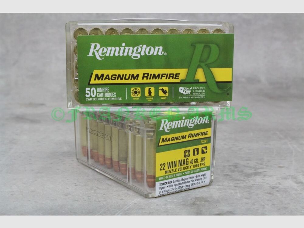 Remington .22WinMag. JHP 40gr. 2,6g 50 pièces Prix dégressifs