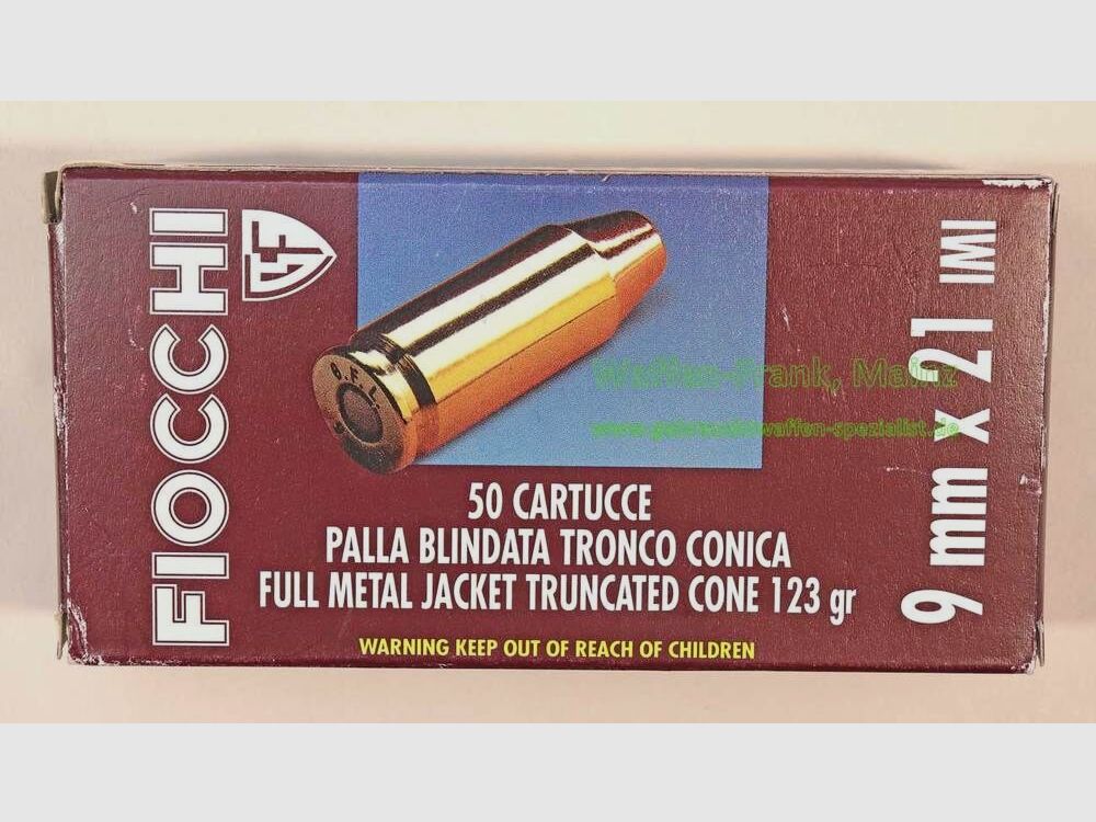Fiocchi - Cartuchos de pistola italianos 9 mm x 21 IMI