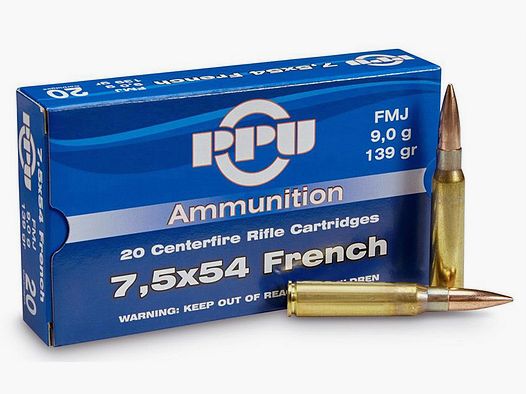 PARTIZAN Kal. 7,5×54 Französisch FMJ 139 Grain – 9 Gramm x 20