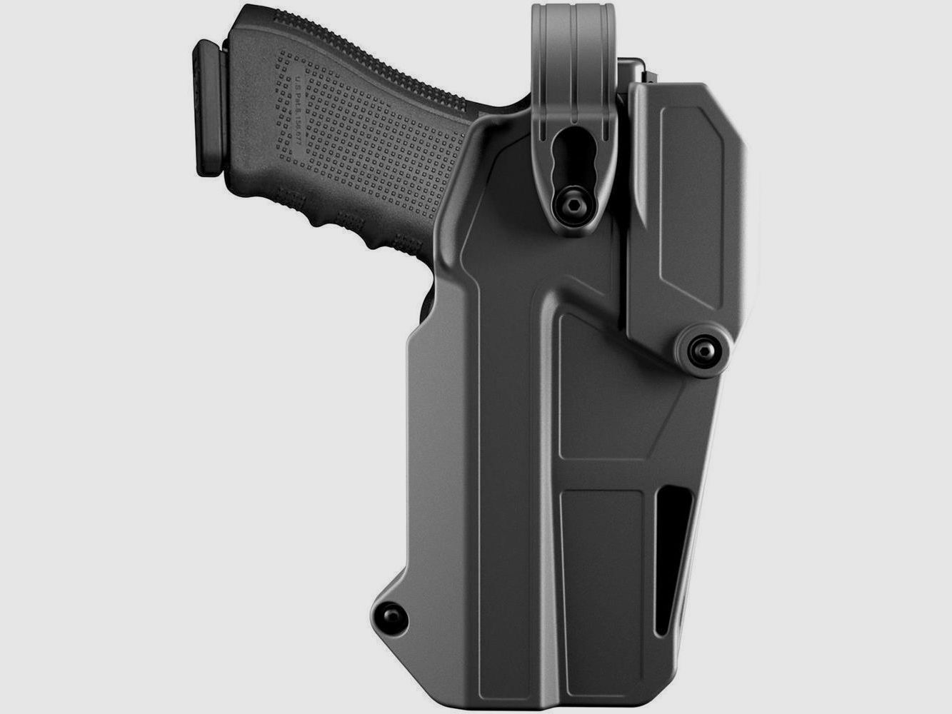 Gürtelholster QUANTUM PLUS Glock 19/22/23/25/32/45 + Surfire 300X/Streamlight TLR1/2-Schwarz-Rechtshänder