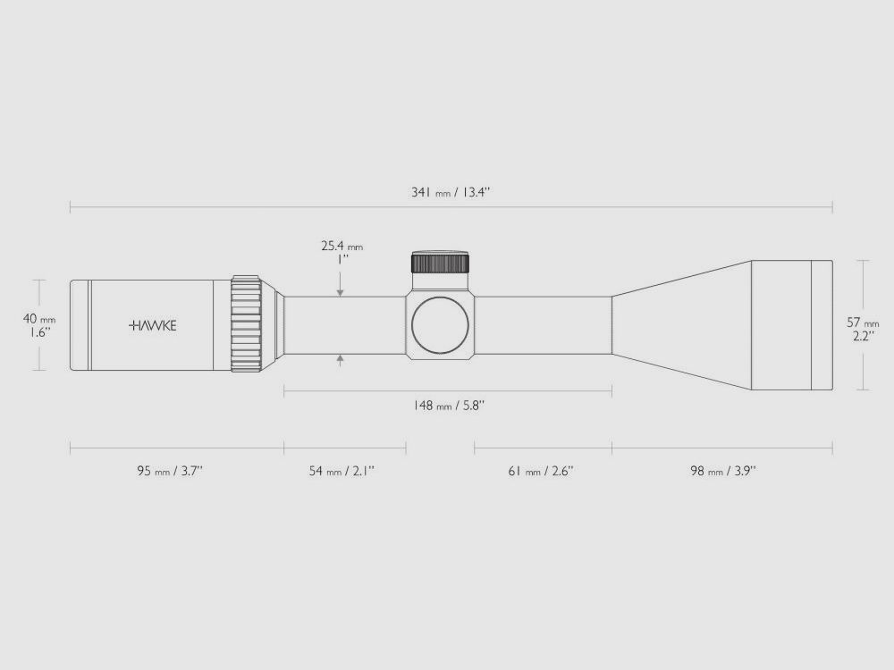 Hawke Vantage IR 4-12x50 MIL-DOT Absehen, Mittelrohr 25,4mm / 1", 14250