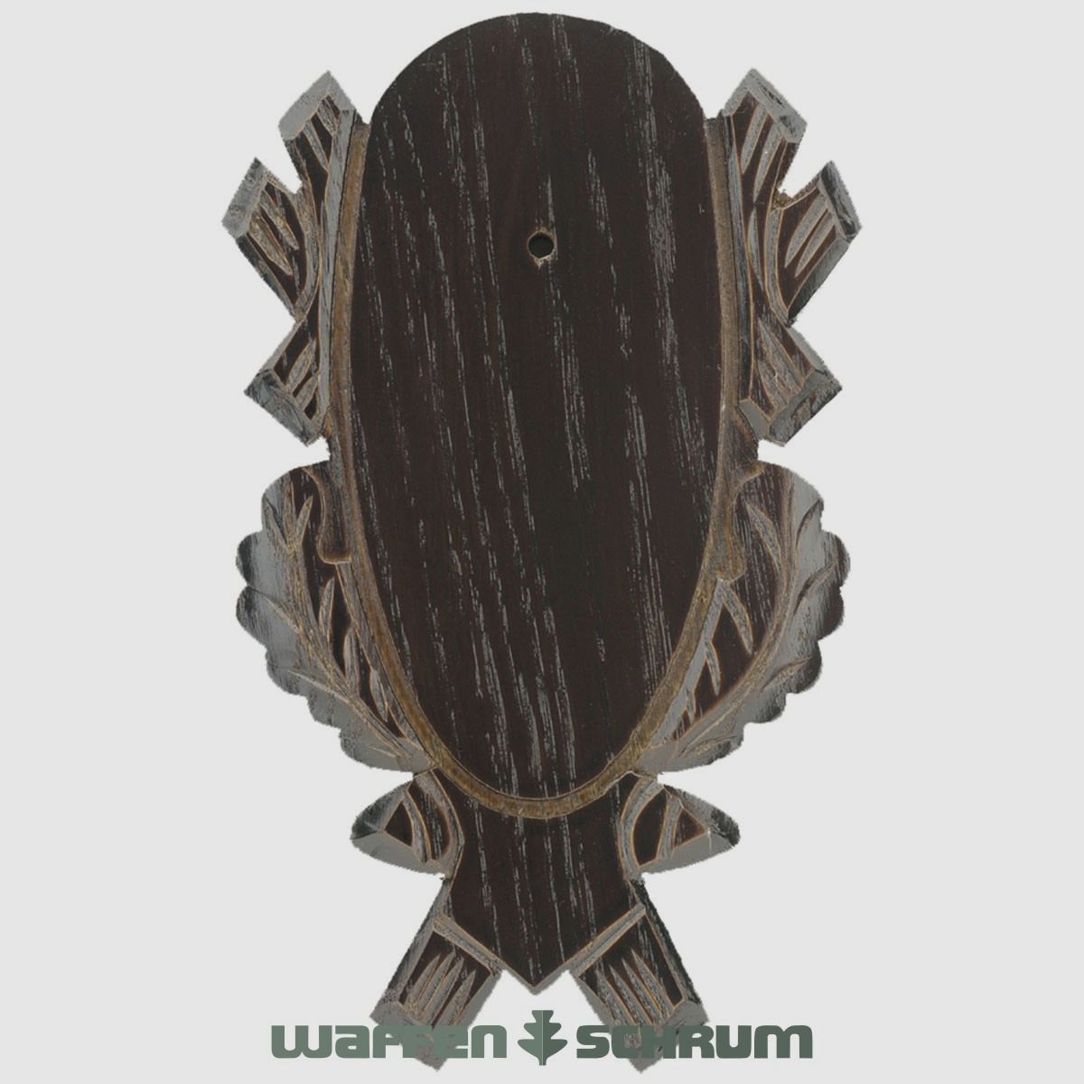 Eurohunt Gehörnbrett 18x9cm  Außenmaß 23x15cm Eiche - Dunkel - Geschnitzt