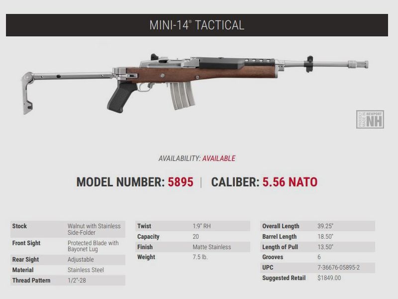 SL Gewehr Ruger Mini 14 Tactical, .223 Rem., Bild 5 von 5