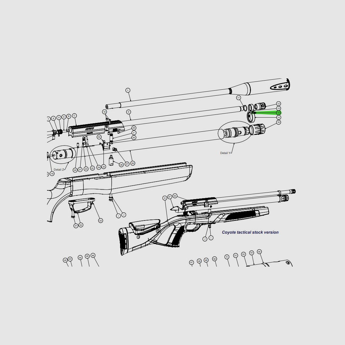 Schraube fĂĽr Laufhaltering von Pressluftgewehr Gamo Coyote, Ersatzteil