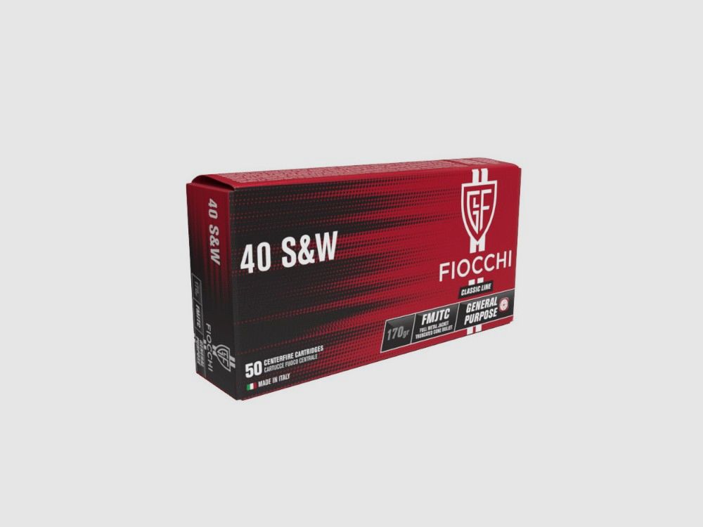 FIOCCHI CARICHE 40SW FMJTC 170 GR