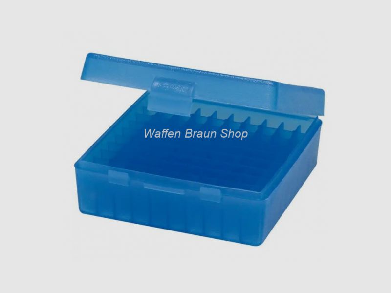 MTM Patronenbox P100-3 contenitore in plastica per cartucce. Per calibro .32 H&R Mag., .38 S&W, .38 Spec.