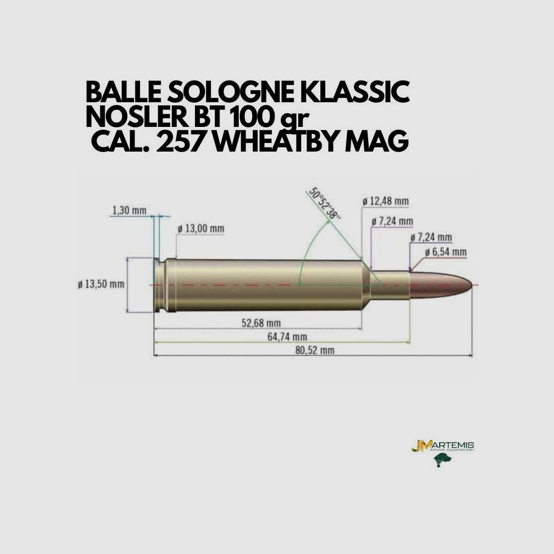 PATRONE SOLOGNE KLASSIC Kal. WHEATHERBY 257 MAG 100gr, Bild 3 von 4