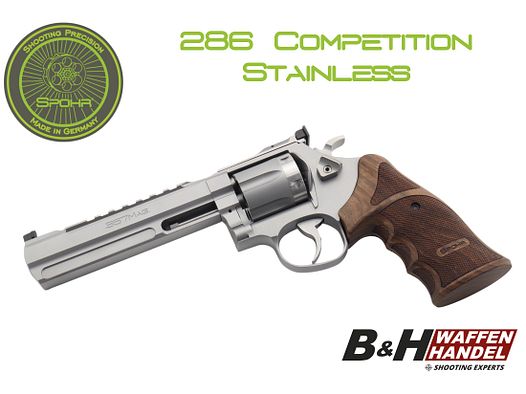 Neuwaffe, sofort lieferbar: Spohr 286 Competition Stainless 6 Zoll Revolver .357 Magnum Made in Germany | Finanzierung möglich!