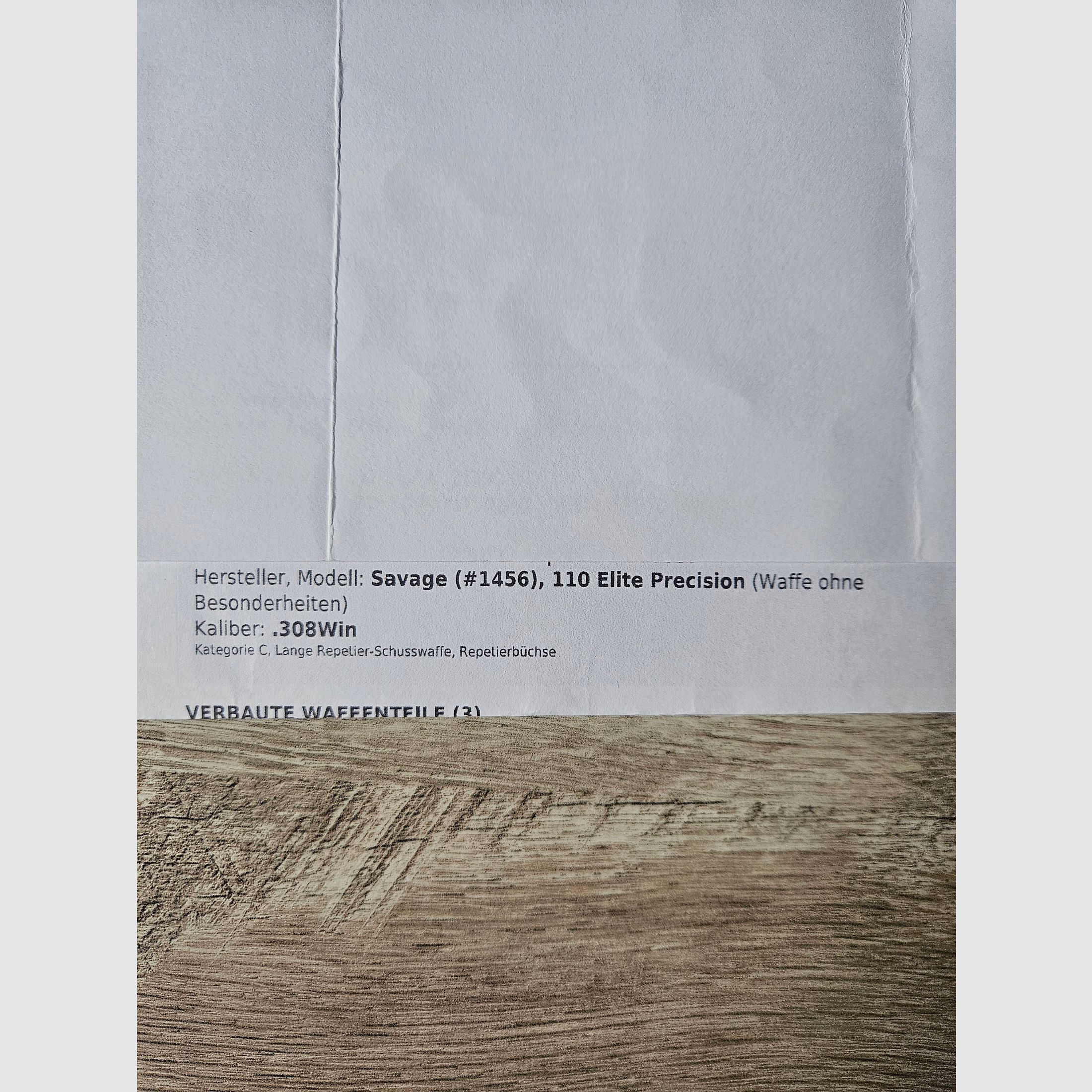 .308 carabine Savage 110 Elite Precision