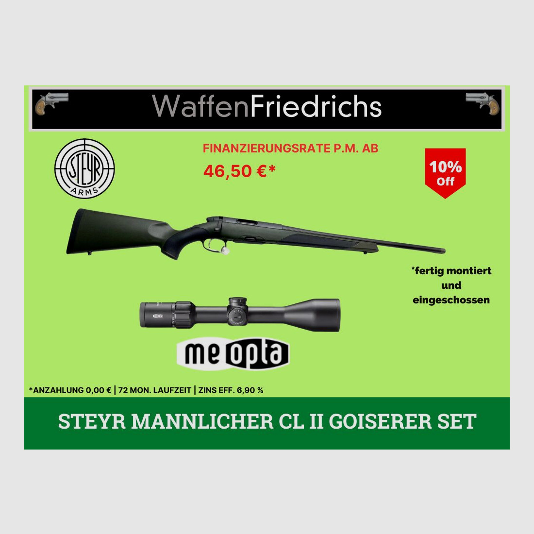 STEYR MANNLICHER	 CL II SX Goiserer SET | Komplettangebot Jungjäger - Waffen Friedrichs