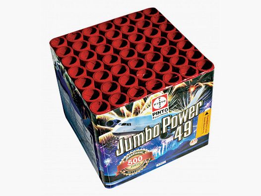 FEUERWERK BATTERIE JUMBO POWER 49 RD 25 MM 500G NEM KAT F2